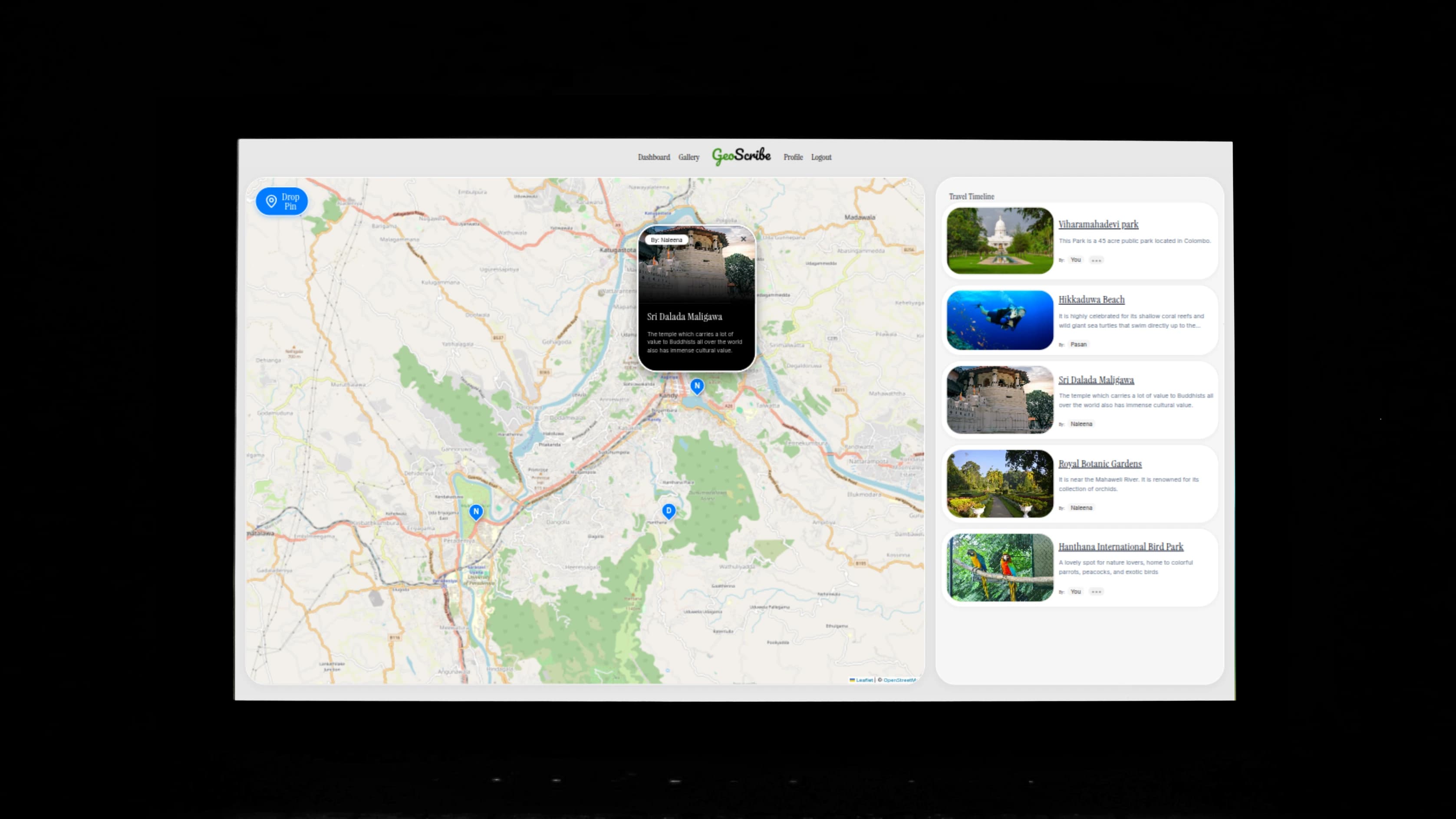 GeoScribe - Travel Journaling Platform